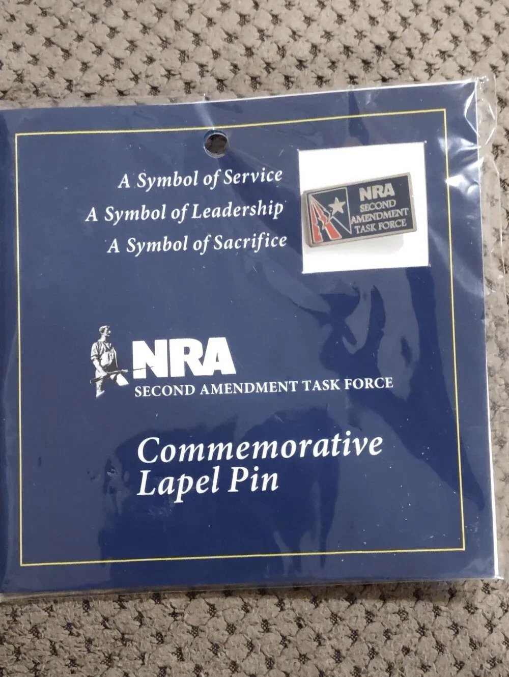 Second Amendment NRA Task Force Lapel Pin, New, Excellent Condition, Lot Of 3